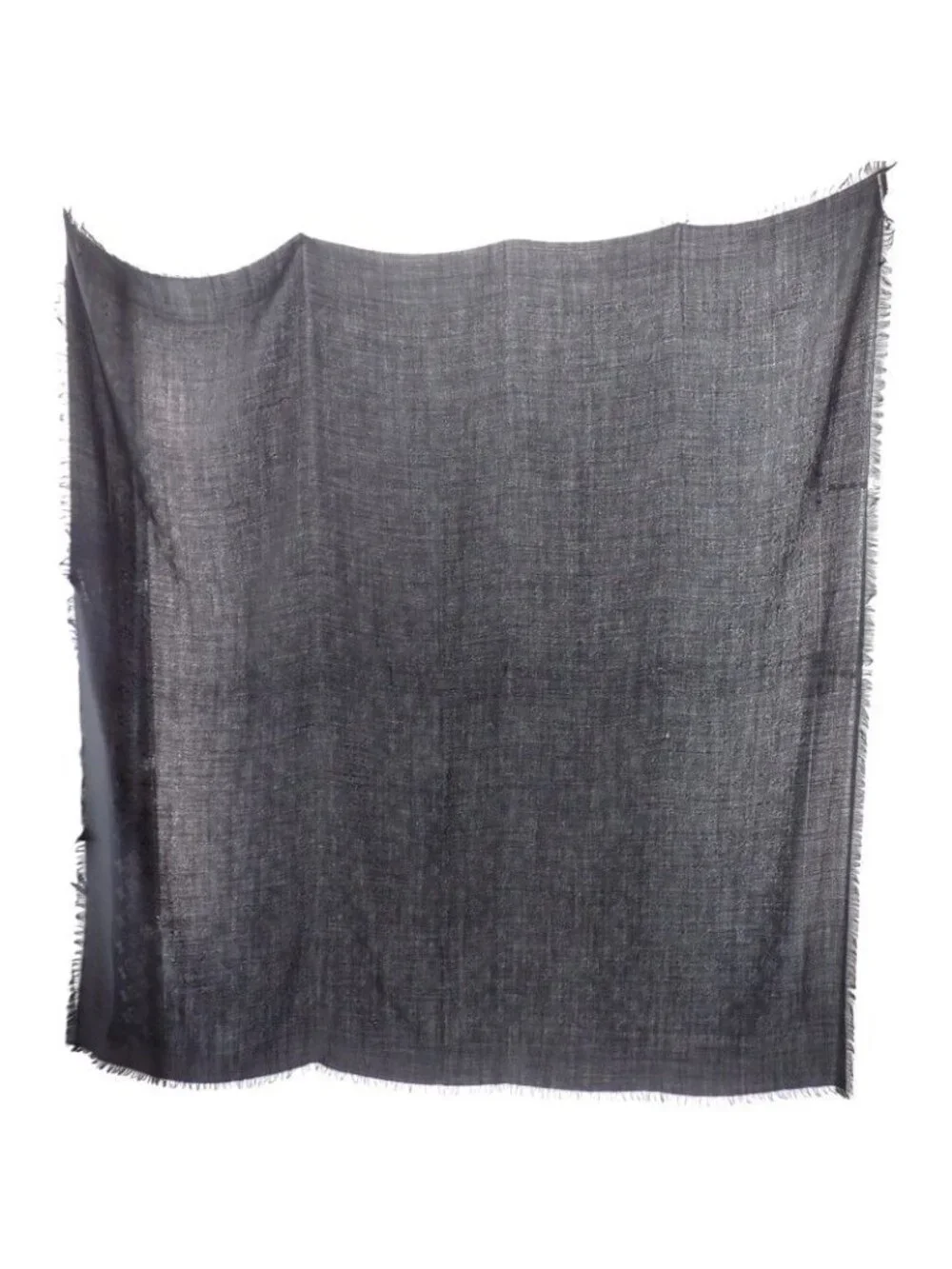 Louis Vuitton Shawl Monogram Wool Silk Black Scarf